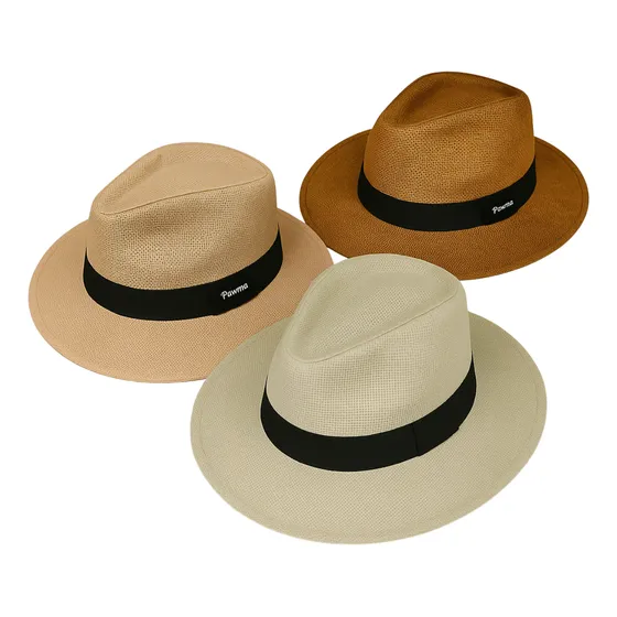 Kit Com 3 Chapéus Moda Praia Panamá Aba Larga