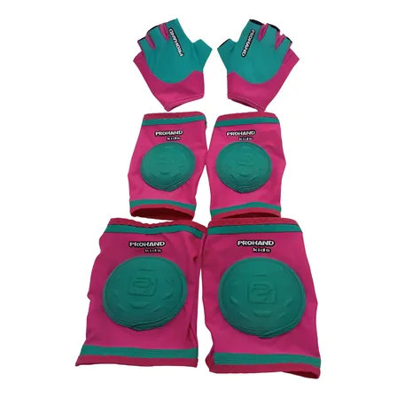 Kit De Proteção Infantil : Luvas+joelheiras+cotoveleira Rosa