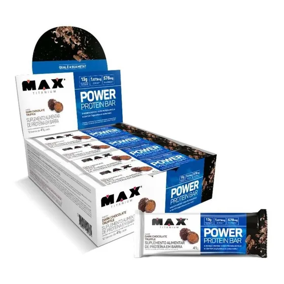 Power Protein Bar 41g Display Com 12 Unid Max Titanium