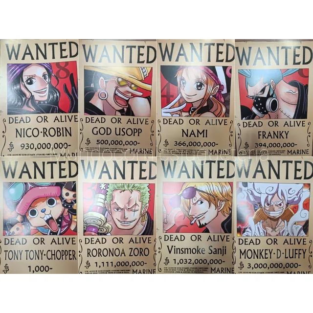 Paquete De 8 Afiches Poster De One Piece 42x28cm 