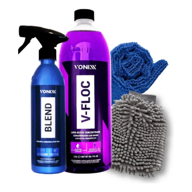 Shampoo Automotivo V-floc 1,5l + Cera Carnauba Blend Liquida