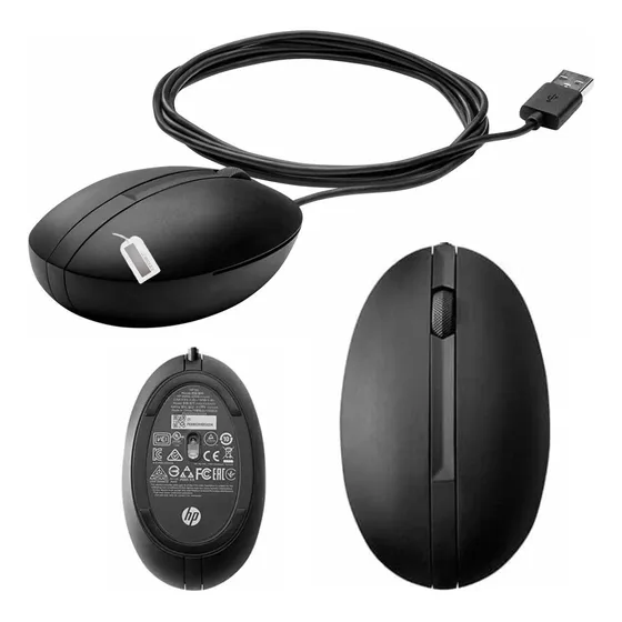 Mouse Hp 1200 Dpi Com Três Botões Pegada Palm Usb Win 10 11