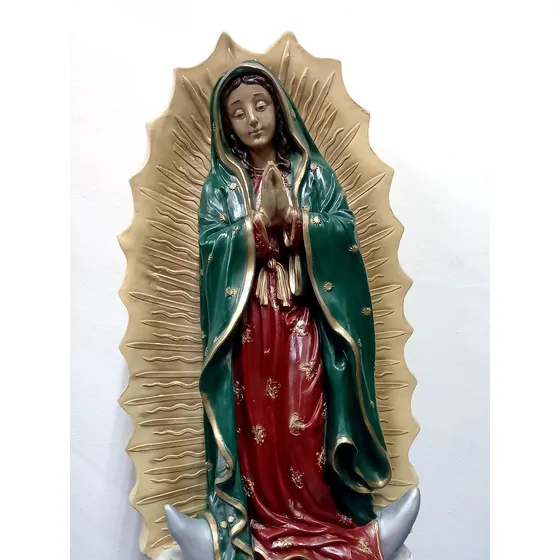 Imagen Religiosa Virgen De Guadalupe Grande 60cm De Yeso 