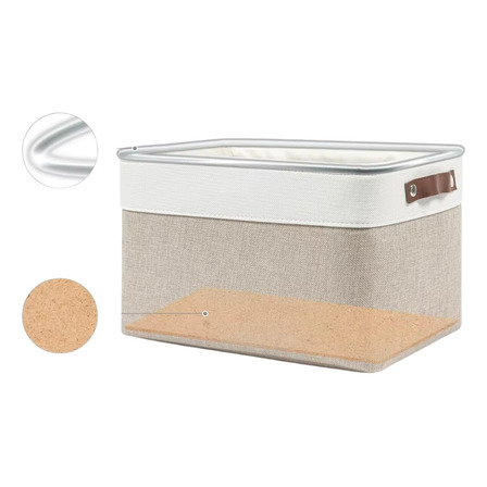 Cesto Organizador Tecido Linho Dobrável Fundo Rígido 45x35 Cesto Organizador Tecido Linho Dobrável Fundo Rígido 45x35