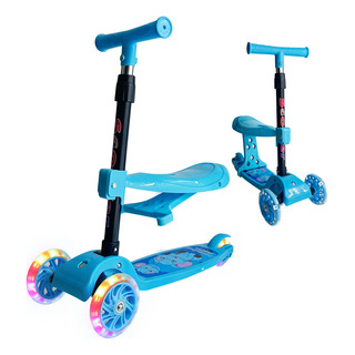 Patineta Scooter Infantil Con Luz Y Asiento Plegable 3 En 1 Patineta Scooter Infantil Con Luz Y Asiento Plegable 3 En 1