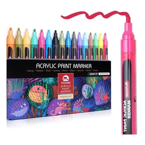 Lápices Acrílicos Marcadores 20 Colores Acrylic Paint Marker