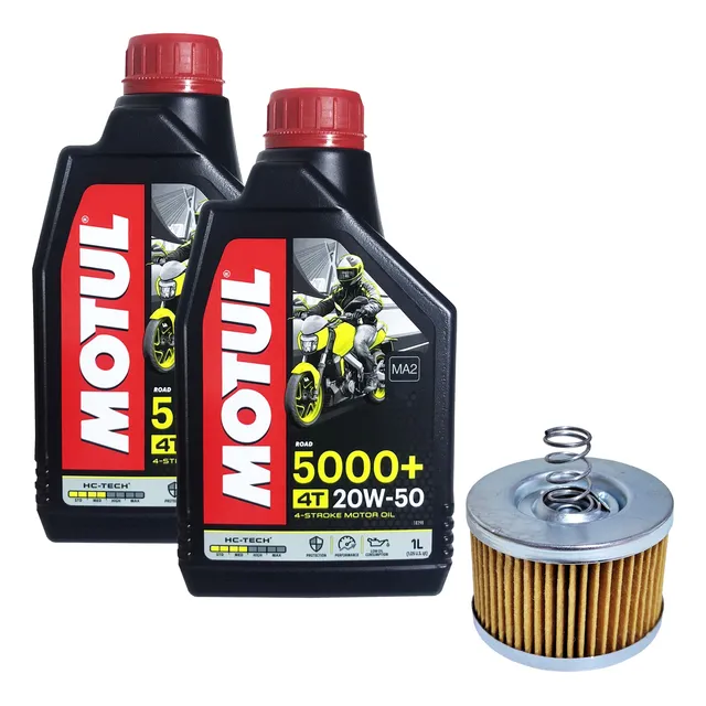 Kit 2 L Oleo Motul 20w50 5000 4t Filtro Oleo Ybr 125 Factor