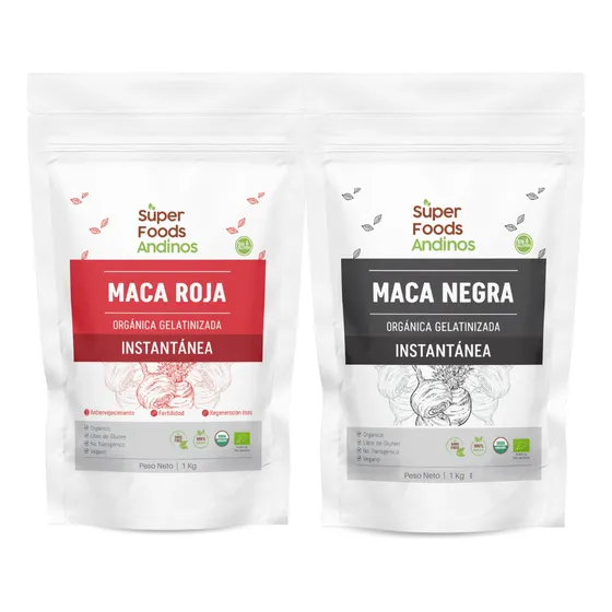 Maca Negra 1kg + Maca Roja 1 Kg - Pack 2 Unds De 1 Kg Agradable