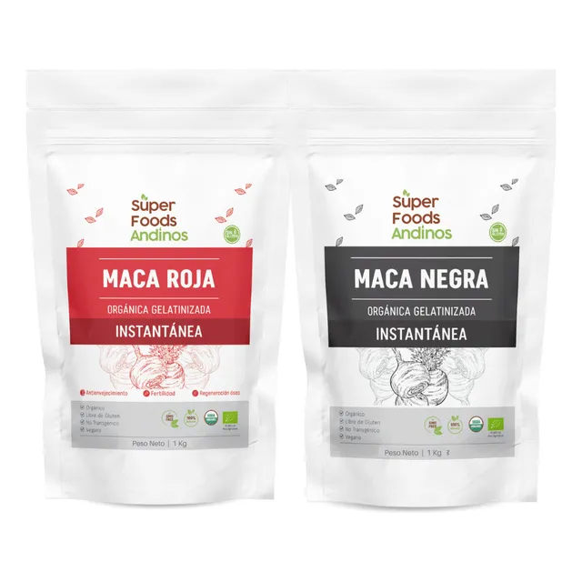 Maca Negra 1kg + Maca Roja 1 Kg - Pack 2 Unds De 1 Kg Agradable