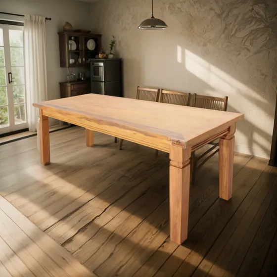 Mesa Jantar Madeira Rústica 2,20m Modelo Mineiro Peroba Rosa