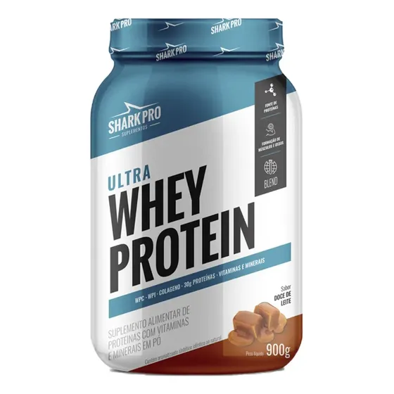 Ultra Whey Pote 907g Shark Pro Sabor Doce De Leite