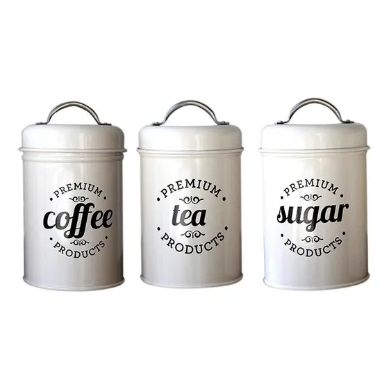 Té Azúcar Cocina Almacenamiento Tarros Beige