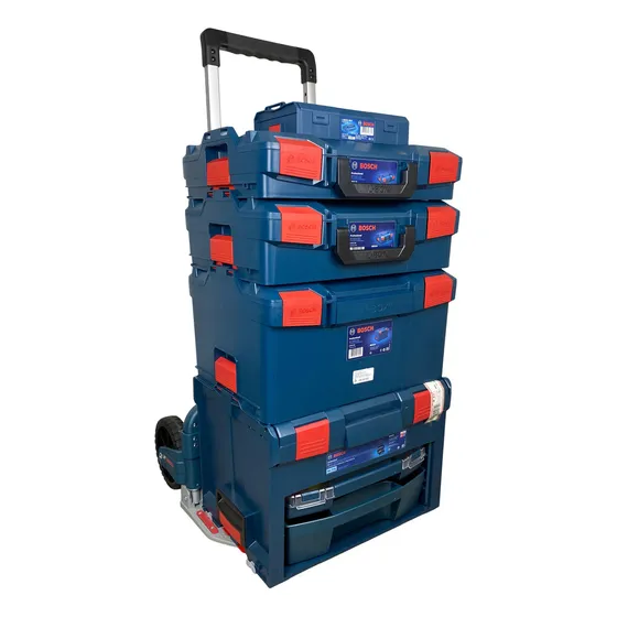 Kit Maletas Caixas De Ferramentas L-boxx Com Carrinho Bosch Cor Azul-marinho