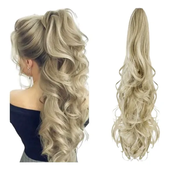Aplique D Cabelo Idêntico Humano Rabod Cavalo Presilha Longo