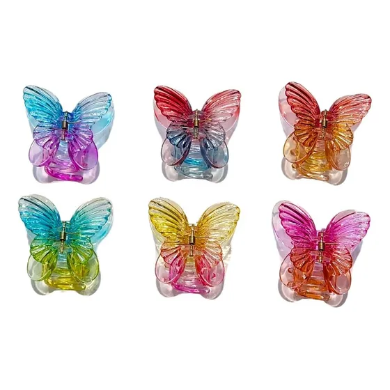 Pinzas Para El Cabello Gancheta Acrilica De Mariposa