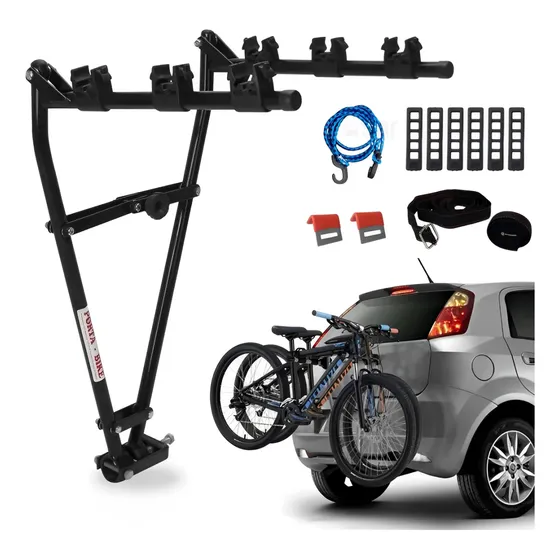Suporte Transbike Em V Bola Engate P/ 3 Bike Com Trava Preto