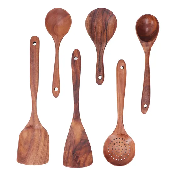 Juego De Espátulas Y Cucharas De Madera Para Mayor Comodidad