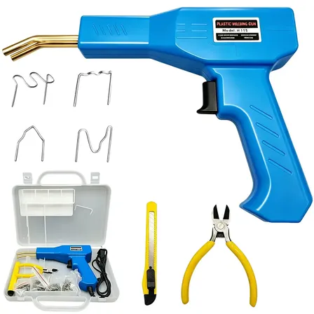 Furador De Plástico Elétrico Maquina De Solda Parachoque Kit De Soldagem Com Pistola De Plastico E Ferro De Solda Plastico. Pistola De Solda Com Regulagem, Kit Solda Plastica, Kit Ferro De Solda