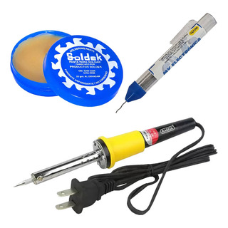 Kit Básico De Soldadura Con Cautín, Pasta, Y Estaño Kit Básico De Soldadura Con Cautín, Pasta, Y Estaño