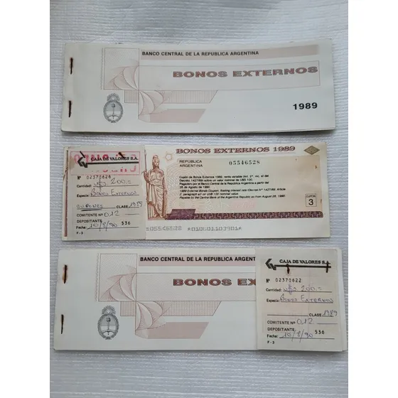 Bonex Bonos Externos Argentina 1989 .