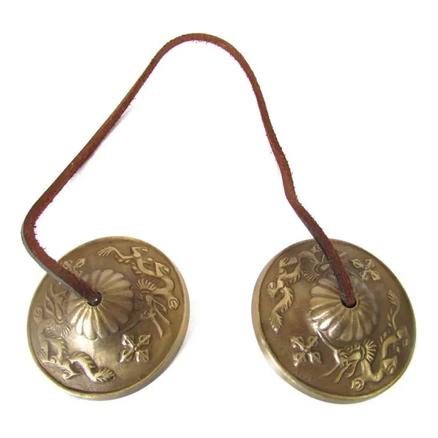 Manjira Tibetana Címbalo Em Bronze 6cm - Dragão