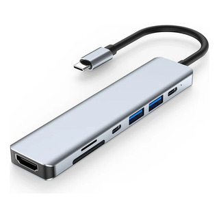Dock Hub Usb-c 7 En 1 Hdmi 4k Sd/tf Usb 3.0 Pd / Tipo C X2 Dock Hub Usb-c 7 En 1 Hdmi 4k Sd/tf Usb 3.0 Pd / Tipo C X2