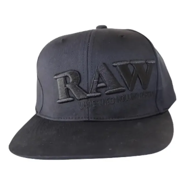 Gorra Beisbol Recta Color Negro Raw