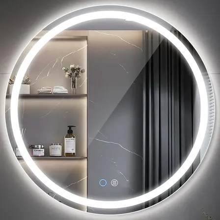 Espelho Led Com 3 Tons 60*60, Função De Desembaçamento Branco
