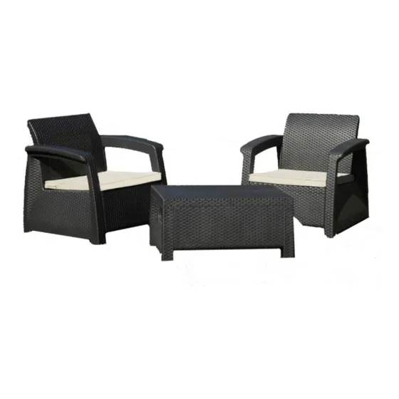 Juego De Living Exterior Voss 2000 Set Roma Selectogar Estructura Gris