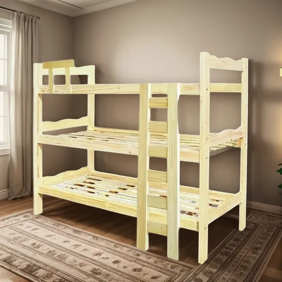 Cama Triple Cucheta Superpuesta 1 Plaza Pino Pagos