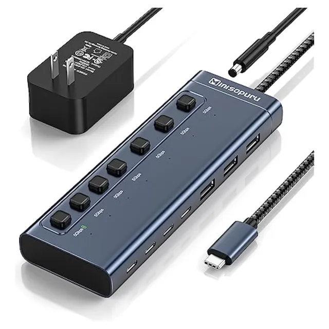 Minisopuru Hub Usb Alimentado, Concentrador Usb C