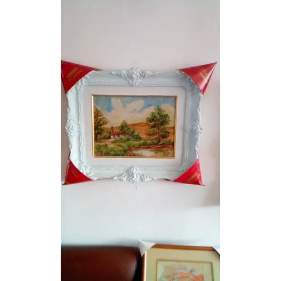 Óleo Sobre Lienzo Enmarcado Muy Bien 30x 40 Pradera Española