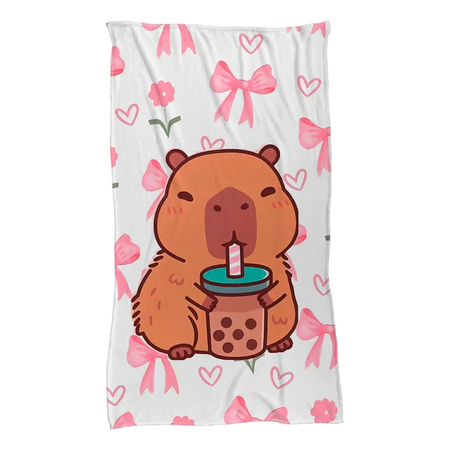 Cobija Capibara Carpinch Cobertor Frazada Ultrasuave Ligera