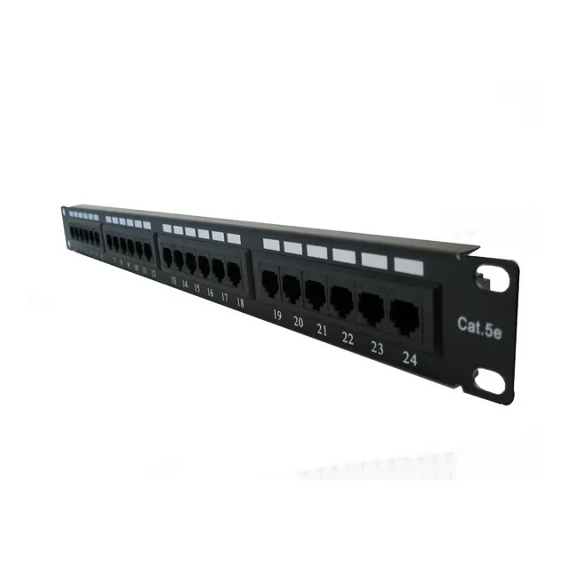 Panel De Parcheo 24 Ptos. Cat5e 19' Con Barra Organizadora