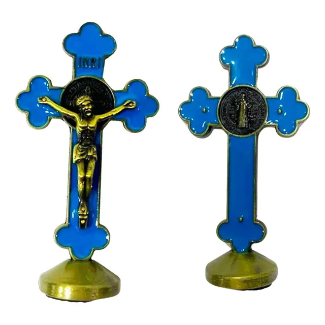 Cruz Metal Cristo Imagen Religiosa Estatuilla Altar Bronce