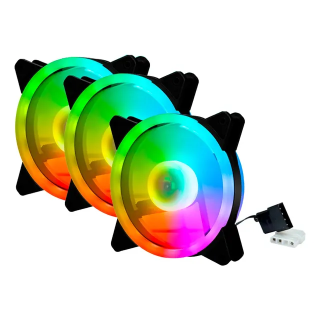Ventilador Rgb X3 Fan Cooler 120mm Pc Gamer Luz Led Molex