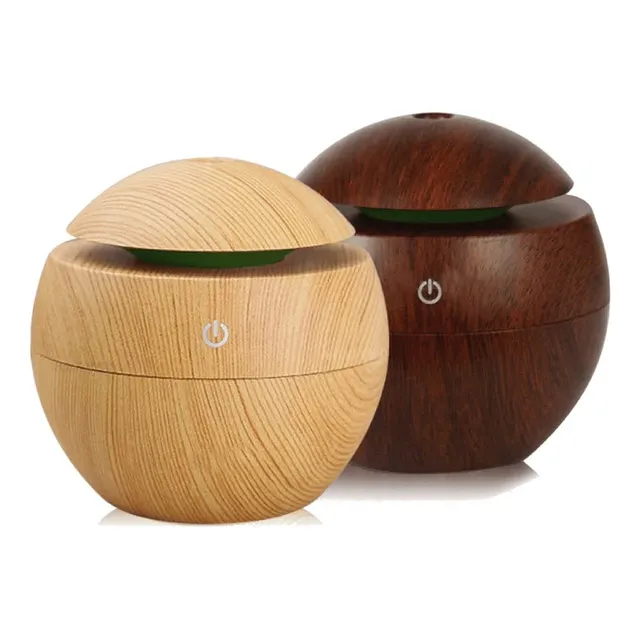 Humidificador Difusor De Aroma Redondo Madera