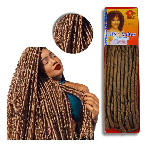 Nina African Softex Crochet Cacheado Sintético Castanhio Médio #4