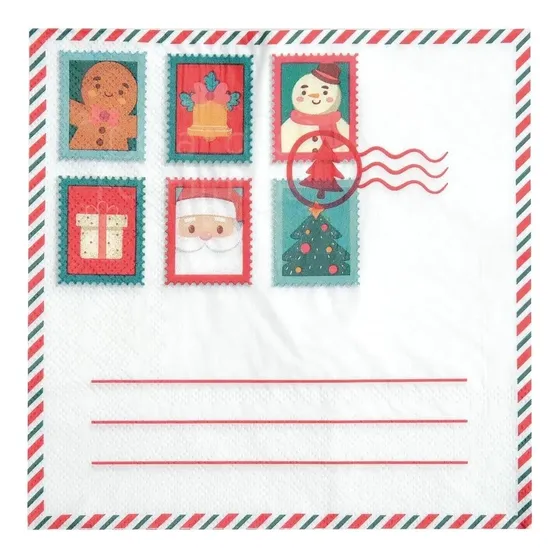20 Guardanapos Papel Natal Carta Papai Noel Fl Dupla Cromus