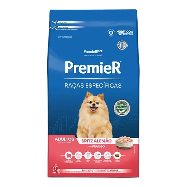 Ração Seca Cão Premier Spitz Alemão Adulto Frango 2.5kg