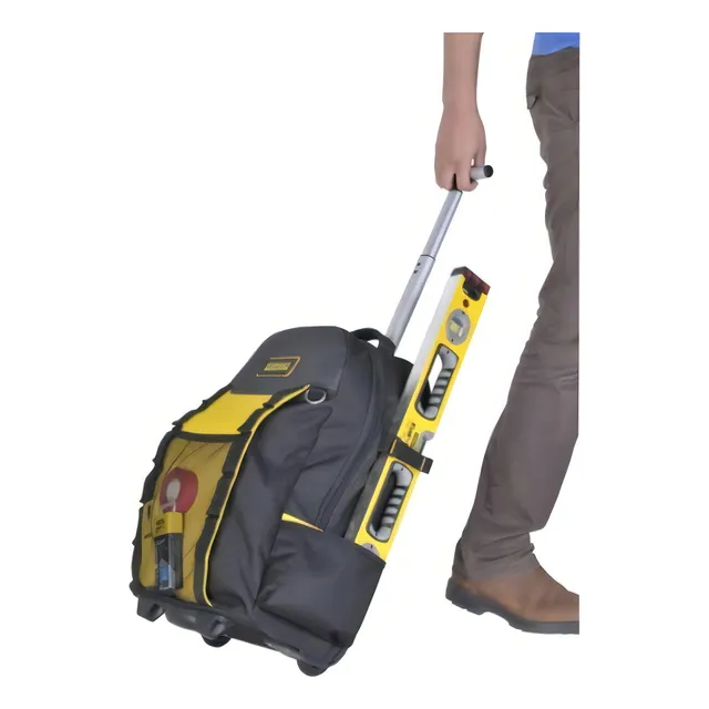 Bolso Mochila Porta Herramientas Stanley Con Ruedas Fatmax Color Negro