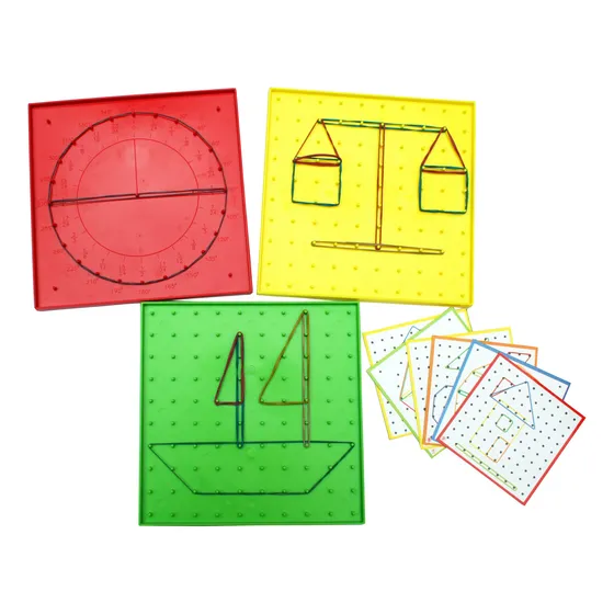 Geoplano Didáctico 20cmx20cm Geometría Y Ligas Jensa Toys