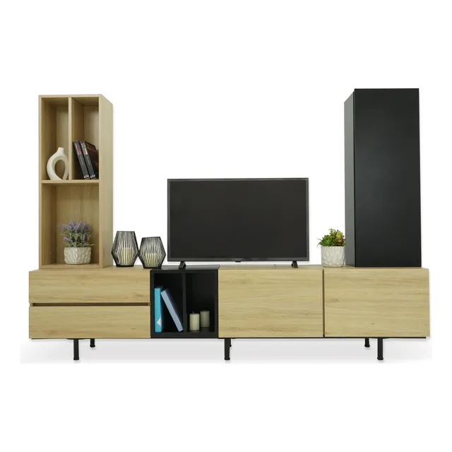 Mueble Mesa De Tv De Madera Minimalista Organizador Moderno