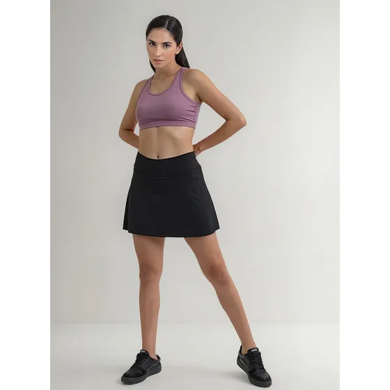 Pollera Short Deportivo Mujer Fixpower Con Bolsillos Lycra