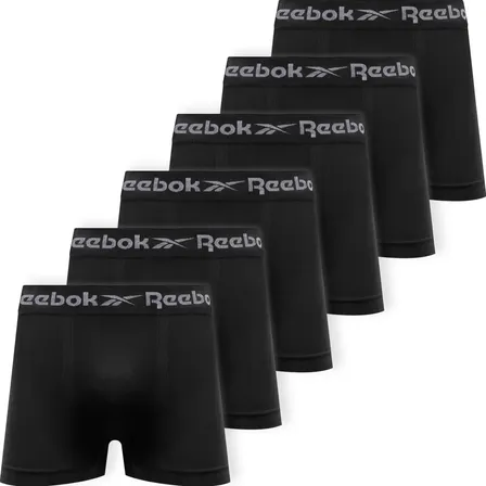 Kit 6 Cuecas Boxer Reebok Microfibra Sem Costura Original