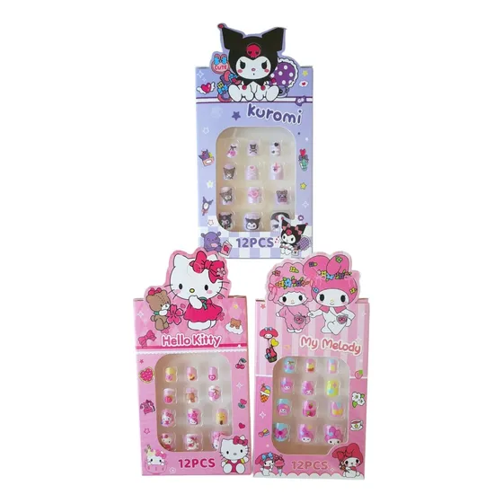 Uñas Adhesivas Sanrio Para Niñas. Precio Por 3 Set