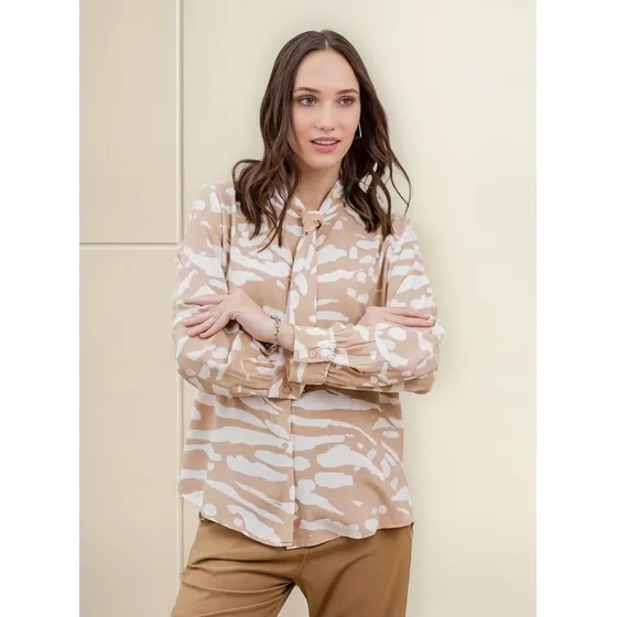Camisa De Fibrana Estampada A La Moda Talles Del M-xl Br 