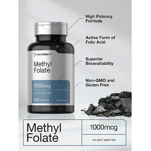 Folato De Metilo 1000 Mcg Horbäach 200 Capsulas