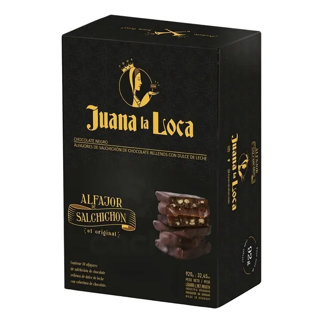 Alfajor Juana La Loca Salchichón Chocolate Caja 10 U X 92gr