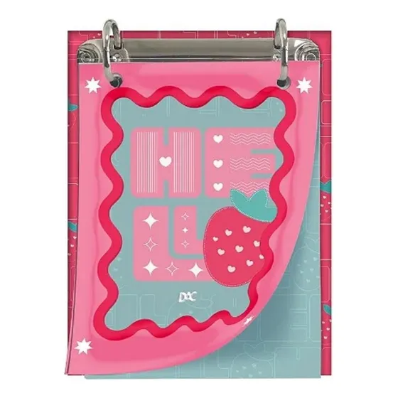 Mini Caderno Argolado Com Fichas Reposicionáveis - Hello